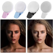 Clip-on selfie ring light, USB rechargeable, product photo 2
