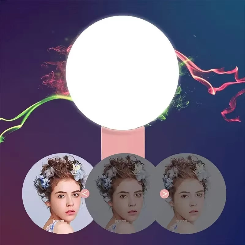 Clip-on selfie ring light, USB rechargeable, product photo 3