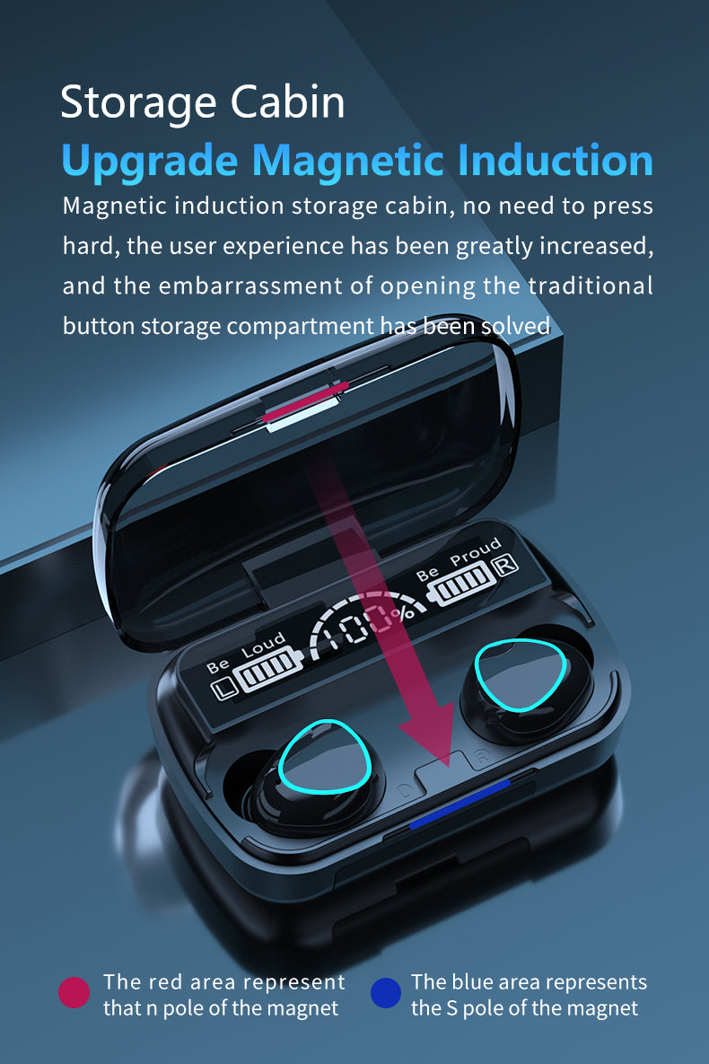 M10 Earphones – Power Bank Feature for Charging Your Phone

