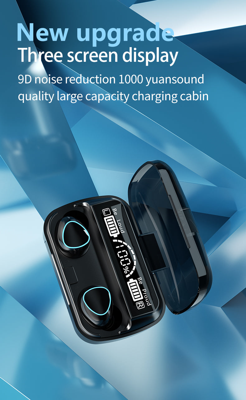M10 Earphones – Triple Screen Display with 9D Noise Reduction Upgrade
