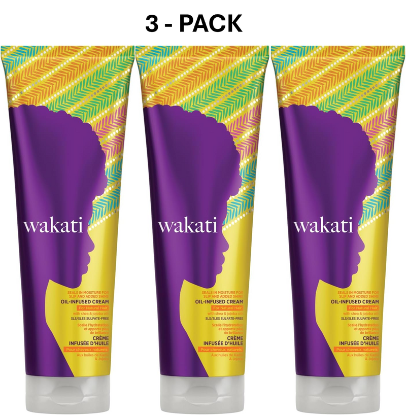 Wakati oil-infused curl defining cream 250ml, 3 pack for afro and curly hair