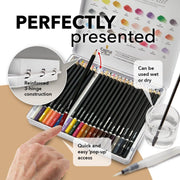 Castle Arts Portraits watercolour pencil set 24 piece tin, product photo 3