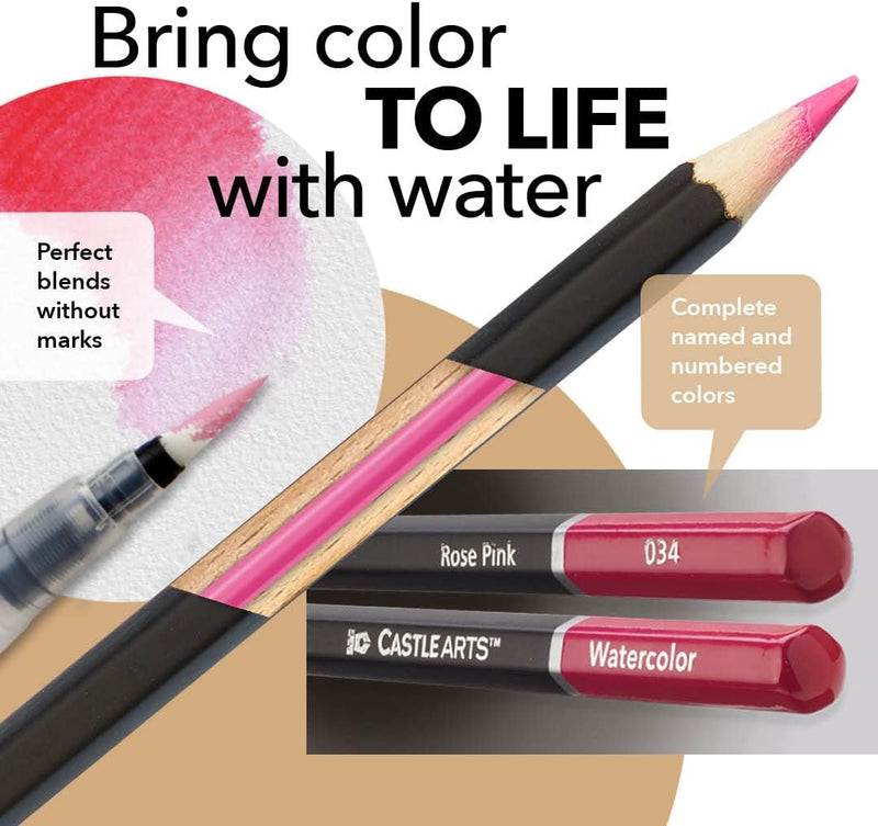 Castle Arts Portraits watercolour pencil set 24 piece tin, product photo 4