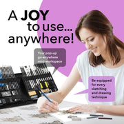 Castle Arts 60 piece drawing and sketching set in zip up case, product photo 4