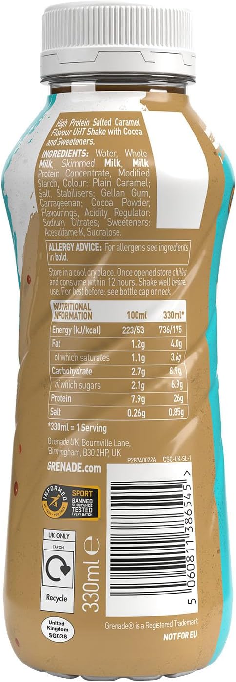 Grenade Protein Shake Chocolate Salted Caramel 8 x 330ml