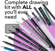 Castle Arts 60 piece drawing and sketching set in zip up case, product photo 5