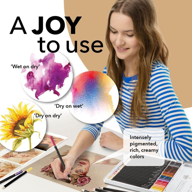 Castle Arts Portraits watercolour pencil set 24 piece tin, product photo 5