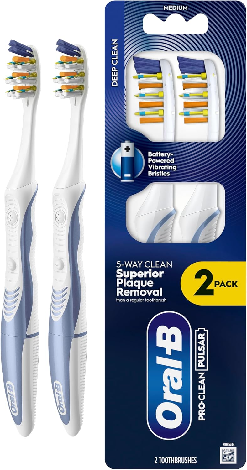 Oral B Pro 3D White Pulsar Battery Toothbrush Twin Pack