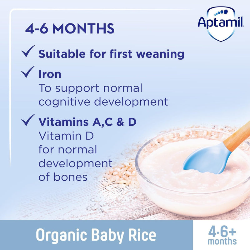 Aptamil Baby Rice Cereal 4 to 6+ Months 5 x 100g
