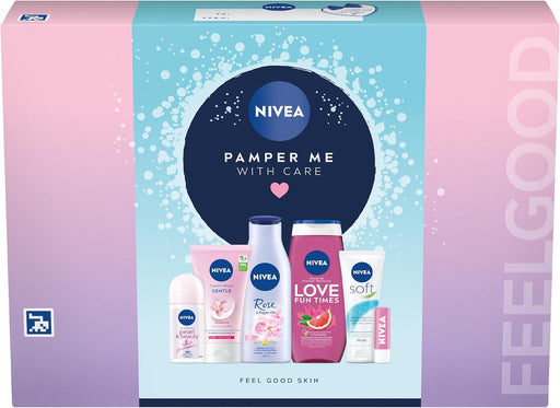 NIVEA Pamper Me With Care 6 product gift set in its presentation box