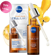 NIVEA Cellular Expert Filler Vitamin C Radiance Renewing Serum 30ml, bottle and carton
