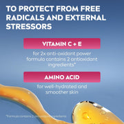 Vitamin C and E for 2x antioxidant power, plus amino acid for well-hydrated, smoother skin