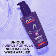 Elvive Purple Reviving Oil, a unique purple formula that neutralises brassy tones when applied