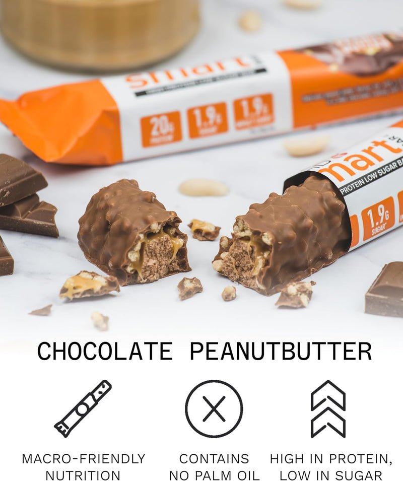 PhD Smart Bar cut open showing the whey protein centre, macro-friendly and free from palm oil