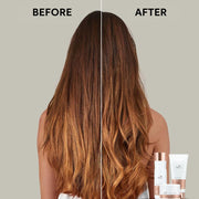 Before and after: damaged hair compared with hair treated with Wella Fusion Intense Repair Mask