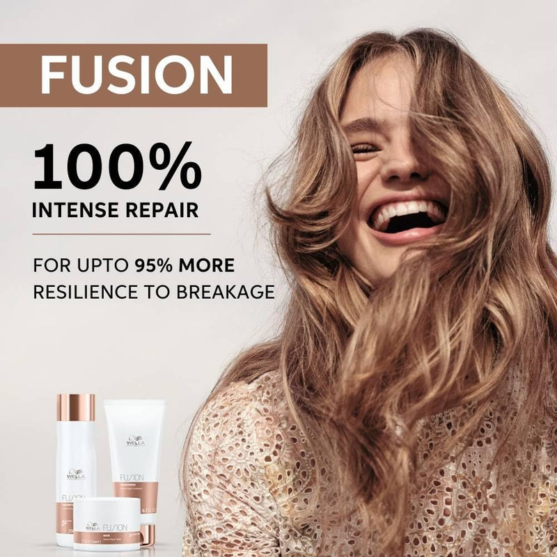 Model with healthy hair, Wella Fusion gives up to 95% more resilience to breakage