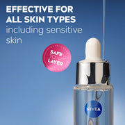 NIVEA Hyaluron Replumping Serum dropper, effective for all skin types including sensitive