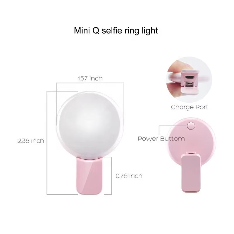 Clip-on selfie ring light, USB rechargeable, product photo 15
