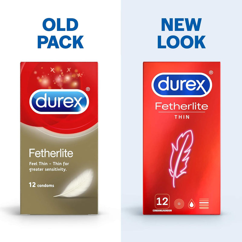 Durex Fetherlite Thin Condoms, new look pack